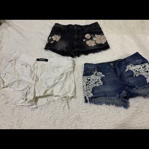 Three pairs of shorts.